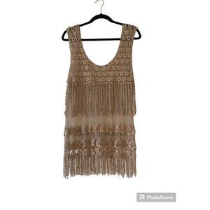 Delusive  Crochet Fringe Tank Top